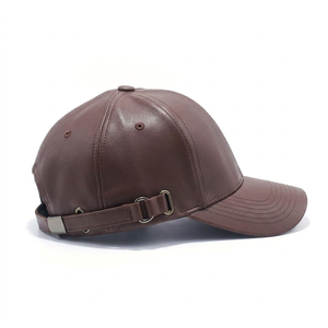 Gorra de Béisbol Personalizada Premium para Hombre, de Cuero Genuino Marrón, 6 Paneles, Gorra Deportiva Lisa de Alta Calidad, Gorra de Diseño de Cuero de Lujo - Product Image 4
