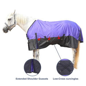 Couvertures lourdes respirantes en toile/polaire pour chevaux, chaudes pour l'hiver, avec doublure chaude, pour concours et protection équine - Product Image 2
