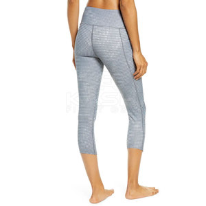 Pakistan Manufactured Women's Fitness <b>Legging</b> Elastic Waist Solid Mid Rise Eco-Friendly Spandex/Polyester Fabric High Quality - Product Image 3