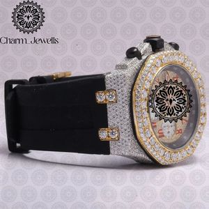 Reloj de Lujo para Hombre Charm, Caja Redonda de 40 mm, Movimiento Mecánico, Correa de Acero Inoxidable con Incrustaciones de Diamantes, Esfera con Tacómetro, Fecha Automática - Product Image 5