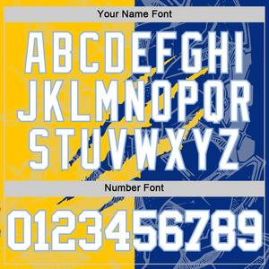 Maillot de basket-ball personnalisé à motif graffiti blanc, jaune royal, bleu clair, col ras du cou, sublimation, maille polyester/coton, pour équipe - Product Image 5