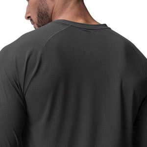 เสื้อยืดออกกำลังกายแขนยาวทรงโอเวอร์ไซส์ ดีไซน์ใหม่ ผ้าฝ้าย 95% ผสมอีลาสเทน 5% สำหรับผู้ชาย เสื้อยืดกีฬา - Product Image 5