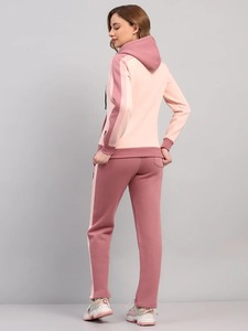 Ensemble de survêtements décontractés pour femme, à capuche, color block, 100 % coton, manches longues, respirant, tendance - Product Image 4