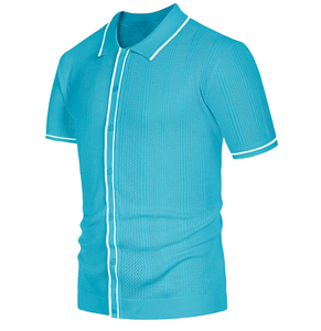 Polo de Golf Personalizado de Alto Rendimiento para Hombre, Verano 2026, con Logotipo Personalizado, Estilo a Rayas, Venta al Por Mayor, Corte Ajustado - Product Image 5