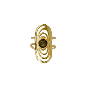 Labradorite Swirl chunky Statement <b>Ring</b> Handmade Gold Plated <b>Adjustable</b> <b>Ring</b> Abstract Boho Gemstone Jewelry Gift For GirlfriendR - Product Image 4