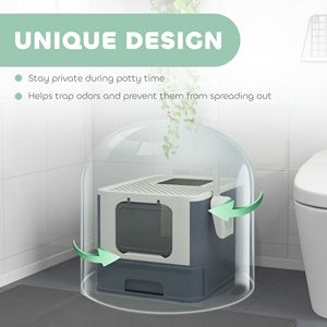 White XL Smart <b>Cat</b> Litter <b>Box</b> with Easy Clean Front Entry Top Exit for Large <b>Cats</b>-Plastic Material - Product Image 5
