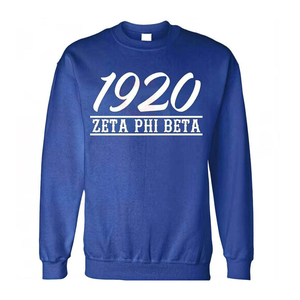 Sudadera Personalizada de la Hermandad Griega Zeta Phi Beta Z Phi B con Letras, Ribete Blanco, Cuello Redondo, Informal, para Invierno, Mezcla de Algodón, Forrada - Product Image 1