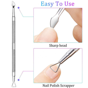 Outil de manucure professionnel de luxe en acier inoxydable réutilisable, pousse-cuticules double tête pour des ongles propres et lisses et un entretien facile - Product Image 2