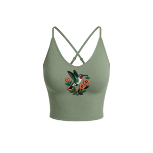 Top Marrón de Un Solo Hombro con Bordado de Hojas con Cuentas, Estilo Casual, Transpirable, para Uso Diario en Primavera/Verano - Product Image 4