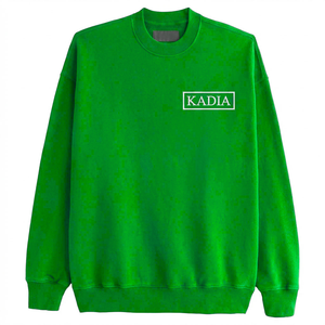 Sweat-shirt vert à col rond KADIA, coupe classique, unisexe, pull décontracté, couleur unie, tricot en coton, vêtement d'automne - Product Image 6