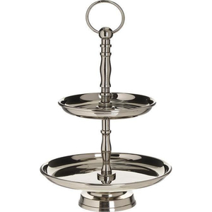 Soporte moderno para pasteles de metal, acabado plateado pulido, de hierro, para servir cupcakes y postres, para bodas, fiestas, restaurantes y decoración del hogar. - Product Image 1