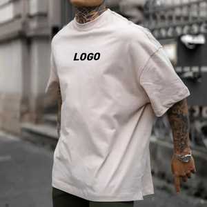T-shirt oversize de qualité supérieure, style streetwear, à épaules tombantes, pour hommes, 100% coton, logo personnalisé - Product Image 1