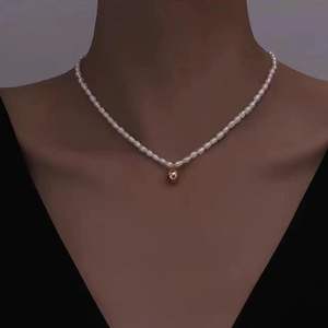 Collier en perles naturelles d'eau douce pour Xiaomi, pendentif de style chinois, doux, élégant, tempérament, ensemble de bijoux deux pièces - Product Image 1