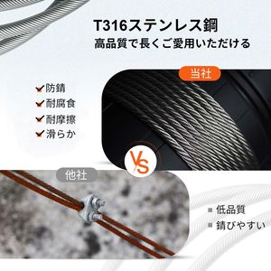 Cable de Acero Inoxidable T316 de Grado Marino para Barandillas de Cubierta, 3/16'' x 1000 pies, Alambres de Acero 1x19 Hilos, Cable Trenzado para Construcción y Aviación - Product Image 3