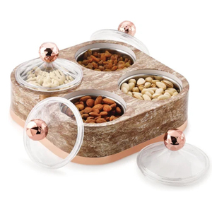 Caja cuadrada de madera para dulces con tapa, plato para servir dulces, chocolate, nueces, diseño minimalista, platos y fuentes de color sólido. - Product Image 2