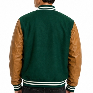 Chaqueta Varsity Premium para Hombre, Tela Suave, Mangas de Cuero PU Hechas a Medida, Ajuste Cómodo, Prenda Casual de Otoño de Calidad - Product Image 2