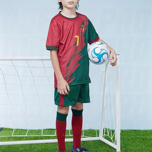 Maillot de football de qualité supérieure pour garçons, filles, enfants, jeunes, uniforme de football, ensemble cadeau d'anniversaire, respirant, léger, pour enfants - Product Image 2