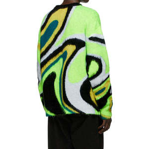 OEM 2026 Custom LOGO OEM & ODM Mohair Jacquard Sweater <b>Men</b> <b>Pullover</b> Long Sleeve Knitted Winter <b>Men</b> Clothes Knit <b>Mens</b> Sweater - Product Image 6