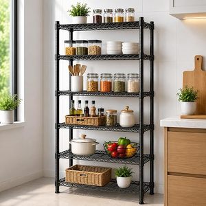 Estante de Almacenamiento Metálico Resistente de 5 Niveles, Organizador Industrial de Cocina Tipo Vertical para Especias y Alimentos - Product Image 1