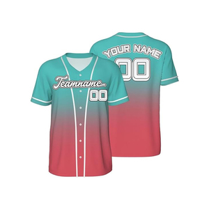 OEM Custom Baseball Jersey Printed Logo Silk Screen Printed <b>Strip</b> Design Breathable Quick Dry Two Color Tone Unisex 100% Organic - Product Image 1