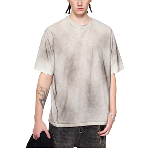 เสื้อยืดแขนสั้นโอเวอร์ไซส์ผู้ชาย คอกลม สีพื้น ลายมัดย้อม สไตล์ลำลอง เป็นมิตรกับสิ่งแวดล้อม ผ้าฝ้ายเจอร์ซีย์ถัก 100% ทรงพอดีตัว - Product Image 3
