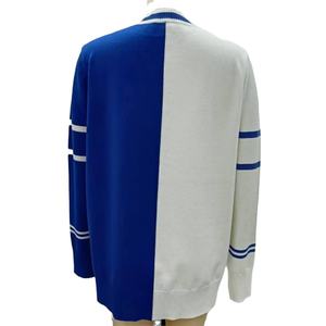 Cárdigan personalizado azul y blanco de la hermandad Zeta Phi, suéter universitario tejido con letras griegas, cárdigan con letras griegas para universidades HBCU - Product Image 4