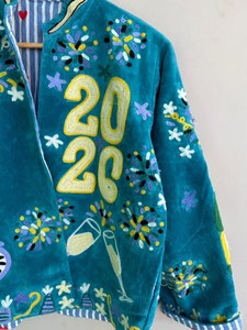 Eye Catching Handmade Velvet Suzani <b>Jacket</b> Boho <b>Hippie</b> Embroidered Coat Unisex Festive Bold & Beautiful Statement Outwear - Product Image 5