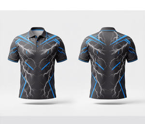 Chemises de fléchettes personnalisées, polo de fléchettes, maillot zippé personnalisé, sublimation, création de votre propre chemise de fléchettes à manches courtes - Product Image 2