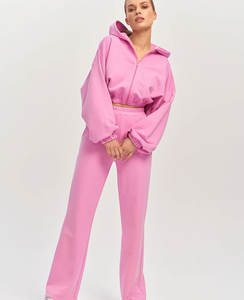 Conjuntos de Pantalones y Tops con Cremallera de Alta Calidad 2026, Sudadera de Felpa de Color Sólido, Chándal para Mujer, Conjuntos de Dos Piezas - Product Image 4