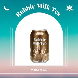 Canned Taiwan tasty style MIRAMAR tapioca pearls milk tea with brown sugar flavor in tin can 510ML