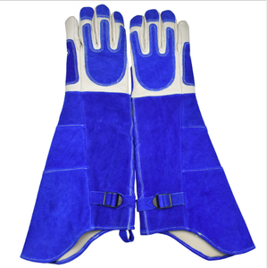 Custom Logo Heavy Duty Leather Welding <b>Gloves</b> Heat Resistant Anti-slip Anti-cut Extra <b>Long</b> Cuff - Product Image 6