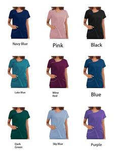 ชุดสครับแขนสั้นสำหรับผู้หญิง ชุดยูนิฟอร์มแพทย์ พยาบาล ศัลยแพทย์ ชุดป้องกันเชื้อโรค ชุดดูแลผิวหนัง ซับเหงื่อ แห้งเร็ว จากโรงงาน OEM - Product Image 6