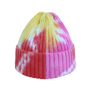 2026 New Fashion Custom Beanie for <b>Men</b> Women Soft Tie Dye <b>Winter</b> Cotton Knitted <b>Hats</b> with Bows & Plaid Pattern for Beach - Product Image 4