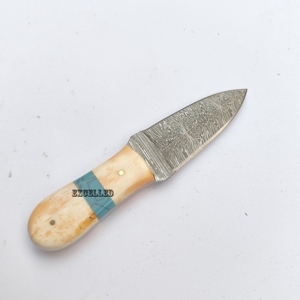 Handmade Damascus Steel Fixed Blade Industrial Grade <b>Bone</b> <b>Handle</b> Camping Outdoor Fruit <b>Knife</b> OEM Customizable - Product Image 4