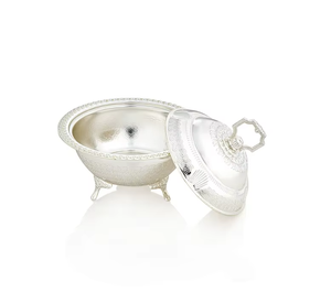 Casserole en acier inoxydable avec couvercle, design rond, finition polie, style classique durable, 24 cm, lavage à la main uniquement - Product Image 3