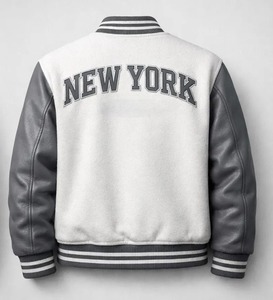 Chaqueta de forro polar para hombre, estilo béisbol, con terciopelo en contraste, holgada, informal, con cuello alto, cortavientos, ecológica, estilo urbano, para otoño - Product Image 2