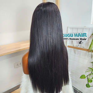 Perruques de cheveux humains 100% naturels vietnamiens bruts, couleur naturelle, lisses comme des baguettes, double épaisseur, longues, 26 pouces, fournisseur Vietnamien - Product Image 5