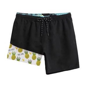 Ceinture élastique extensible dans les 4 sens 90% Polyester 10% Spandex Blend 5.5 Entrejambe 2 en 1 Stretch Short de bain jaune citron - Product Image 2