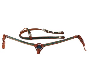 Conjunto de cuello de pecho y cabeza occidental de cuero de alta calidad con herrajes de acero inoxidable fabricante al por mayor proveedor - Product Image 4