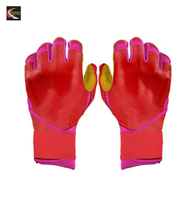 Gants de frappe de baseball professionnels Bruce Bolt de qualité supérieure en cuir fendu antidérapant avec logo personnalisé imprimé - Product Image 3