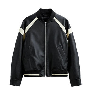 2024 New OEM Custom Logo High Quality Faux PU <b>Leather</b> Men <b>Jackets</b> - Product Image 1