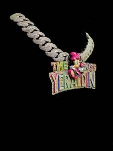 Custom Iced Out Moissanite Charm Pendant Name <b>Chain</b> Cuban <b>Necklace</b> Hip Hop 18K Gold Plated Silver Jewelry for Women - Product Image 3