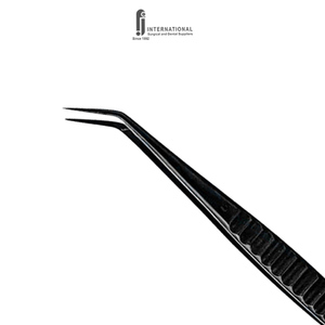 Pinzas Quirúrgicas Dentales de Acero Inoxidable de Grado Alemán, Pinzas Quirúrgicas con Punta Angular Serrada, Pinzas para Algodón Quirúrgico Negras con Certificación CE - Product Image 1