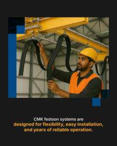 Système d'alimentation électrique sur rail en acier galvanisé, kit de rail de 6 m avec chariots porte-câbles, pince d'extrémité, chariot de remorquage pour grue et machines - Product Image 3