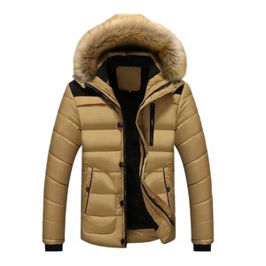 Veste d'hiver matelassée pour homme, à capuche, épaisse et chaude, avec col en fourrure, fermeture éclair, style décontracté, noir, rembourrage en polyester, 2026 - Product Image 3