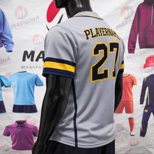 Camiseta de Béisbol de Poliéster de Secado Rápido, Transpirable y que Absorbe la Humedad, Talla Grande, Uniforme de Equipo Personalizado con Botones, Venta al Por Mayor OEM - Product Image 4