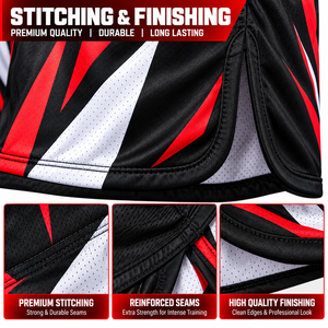 Conjunto Deportivo de Verano para Hombre, Camiseta sin Mangas y Pantalones Cortos Reversibles con Estampado Sólido en Negro y Rojo, 2 Piezas - Product Image 4
