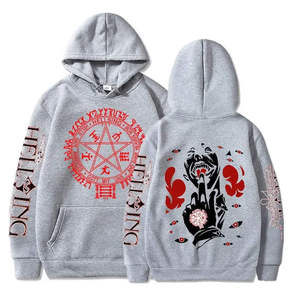 Sudadera con Capucha Personalizada con Estampado de Anime, Estilo Gótico, Streetwear, Manga Larga, Hip Hop, Harajuku, Unisex, Negra - Product Image 5