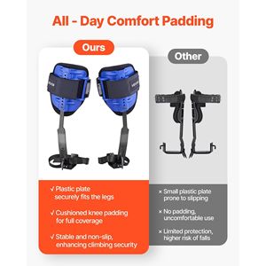 Set di Ramponi in Acciaio per Arrampicata su Alberi, Cinghie Regolabili in Altezza, Imbracatura con Capacità di Carico 350 Libbre, Accessori per Attrezzatura da Arrampicata - Product Image 4