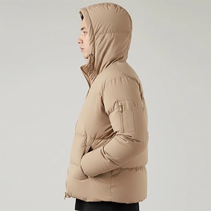 Custom Logo Men's Winter Bomber <b>Jacket</b> Stand Collar Hooded Design Soft <b>Padded</b> Canvas <b>Waterproof</b> Breathable Outdoor Casual Wear - Product Image 3